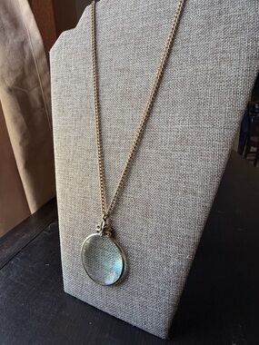 Avon Gold-Tone Long Pendant Necklace with Round Locket
